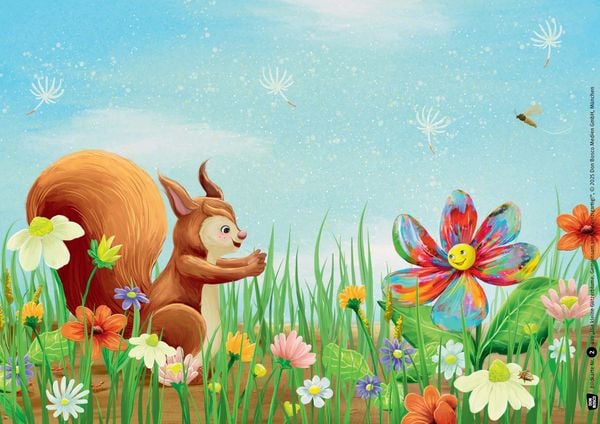 Produktbild: Die kleine Glitzerblume. Gemeinsam sind wir einzigartig! Eine Geschichte mit Rabe und Eichh&ouml;rnchen. Kamishibai Bildkartenset