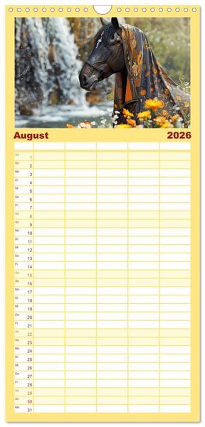 Produktbild: Familienplaner 2026 - Pferde-Fashion. Modische Highlights auf Hufen mit 5 Spalten (Wandkalender, 21 x 45 cm) CALVENDO
