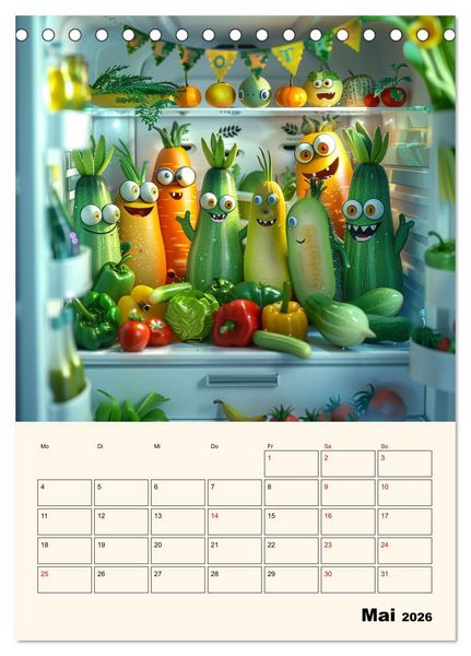 Produktbild: Nachts im K&uuml;hlschrank (Tischkalender 2026 DIN A5 hoch), CALVENDO Monatskalender