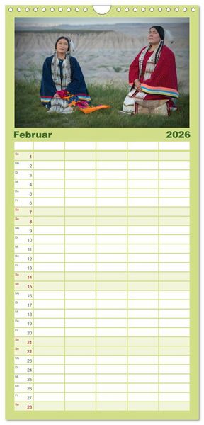 Produktbild: Familienplaner 2026 - Sioux Im Lande von Sitting Bull mit 5 Spalten (Wandkalender, 21 x 45 cm) CALVENDO