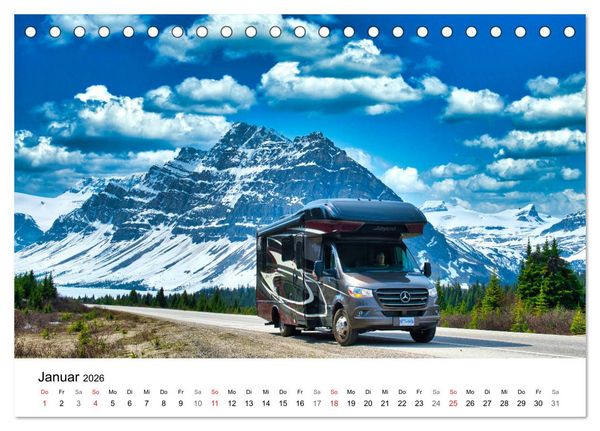 Produktbild: KANADA Mit dem Camper quer durch die Rockies (Tischkalender 2026 DIN A5 quer), CALVENDO Monatskalender