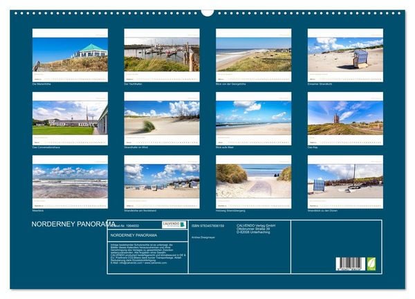Produktbild: NORDERNEY PANORAMA (Wandkalender 2026 DIN A2 quer), CALVENDO Monatskalender