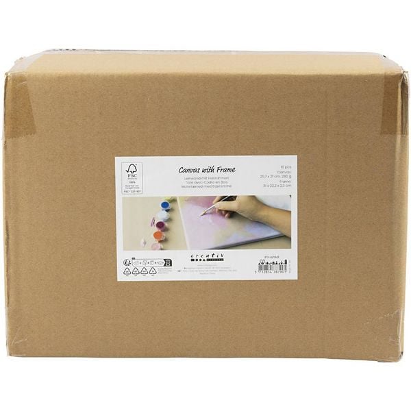 Produktbild: Creativ Company Gespannte Leinwand mit Rahmen, A4, Gr&ouml;&szlig;e 29,7x21 cm, 280 g, Wei&szlig;, 10 Stk