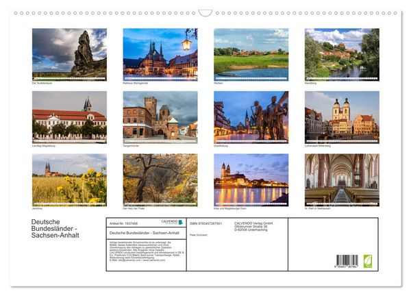 Produktbild: Deutsche Bundesl&auml;nder - Sachsen-Anhalt (Wandkalender 2026 DIN A2 quer), CALVENDO Monatskalender