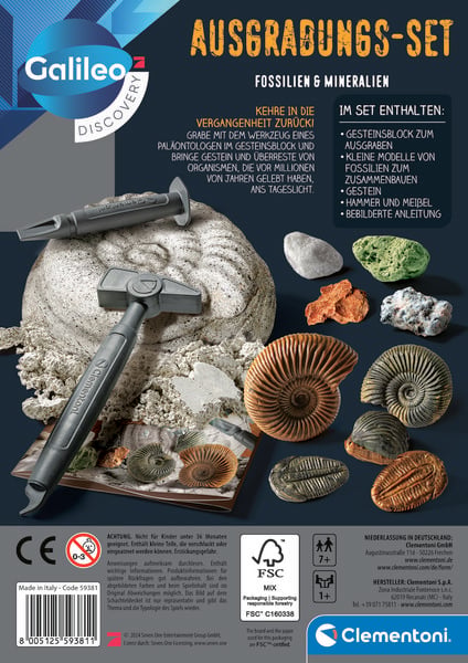 Produktbild: Ausgrabungsset Galileo Fossilien & Mineralien