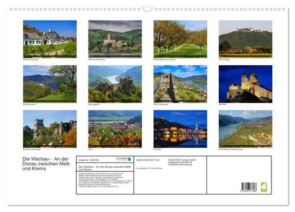 Produktbild: Die Wachau - An der Donau zwischen Melk und Krems (Wandkalender 2026 DIN A2 quer), CALVENDO Monatskalender