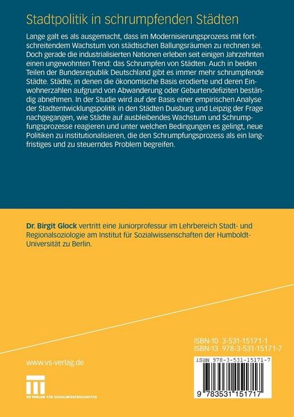 Produktbild: Stadtpolitik in schrumpfenden St&auml;dten