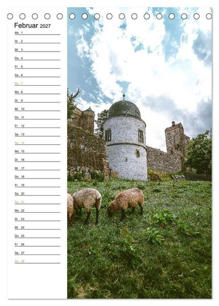 Produktbild: Sachsens Burgen und Schl&ouml;sser - Beschreibbarer Kalender mit Ortsangaben (Tischkalender 2027 DIN A5 hoch), CALVENDO Monatskalender