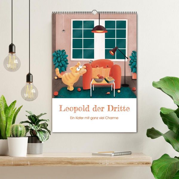 Produktbild: LEOPOLD DER DRITTE - Ein Kater mit ganz viel Charme (Wandkalender 2027 DIN A2 hoch), CALVENDO Monatskalender