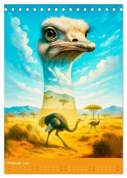 Produktbild: Afrikas wilde Seele - Magische Tierwelt im Portr&auml;t (Tischkalender 2026 DIN A5 hoch), CALVENDO Monatskalender