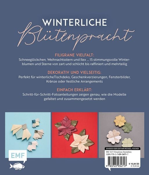 Produktbild: Origami-Winter-Flowers &ndash; Wundersch&ouml;ne Bl&uuml;ten & Sterne zum Dekorieren & Verschenken