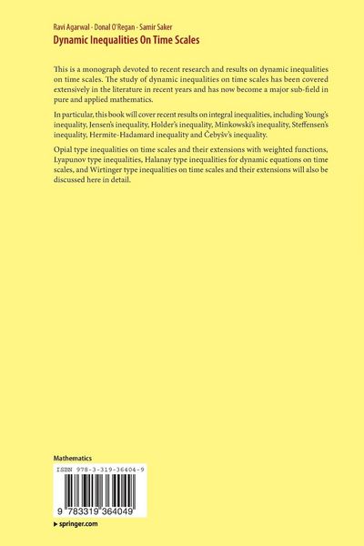 Produktbild: Dynamic Inequalities On Time Scales