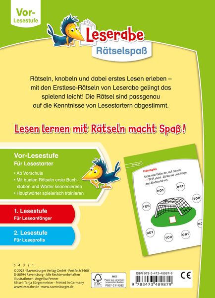 Produktbild: Leserabe R&auml;tselspa&szlig; - Erstlese-R&auml;tsel f&uuml;r Lesestarter (Vor-Lesestufe)