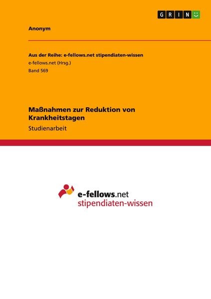 Produktbild: Ma&szlig;nahmen zur Reduktion von Krankheitstagen