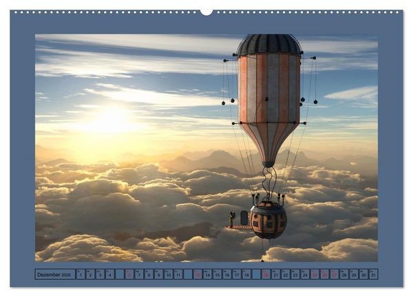 Produktbild: Steampunk Luftschiffe (hochwertiger Premium Wandkalender 2026 DIN A2 quer), Kunstdruck in Hochglanz