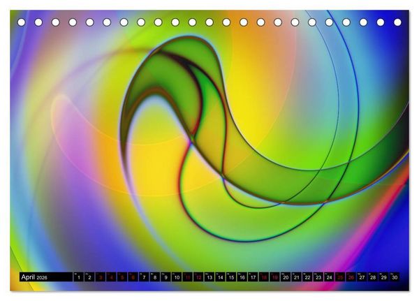 Produktbild: Lineare Strahlkraft - Wellen, Digitale Kunst (Tischkalender 2026 DIN A5 quer), CALVENDO Monatskalender