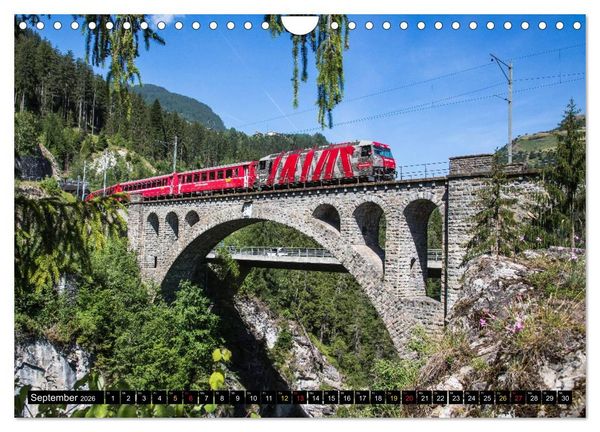 Produktbild: Rh&auml;tische Bahn 2026 (Wandkalender 2026 DIN A4 quer), CALVENDO Monatskalender