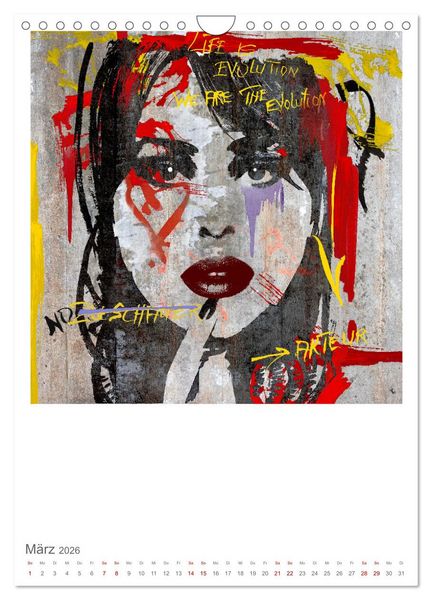 Produktbild: POP UP GIRLS Art Portr&auml;ts by Ulrike Langen (Wandkalender 2026 DIN A4 hoch), CALVENDO Monatskalender