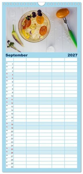 Produktbild: Familienplaner 2027 - Frisches Aromawasser mit 5 Spalten (Wandkalender, 21 x 45 cm) CALVENDO
