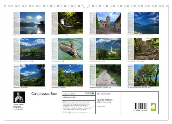 Produktbild: Caldonazzo See (Wandkalender 2026 DIN A3 quer), CALVENDO Monatskalender