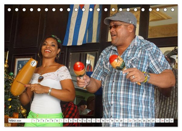 Produktbild: M&uacute;sica Cubana - Karibische Kl&auml;nge aus Kuba (Tischkalender 2026 DIN A5 quer), CALVENDO Monatskalender