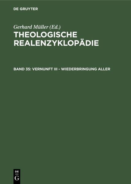 Produktbild: Vernunft III - Wiederbringung aller