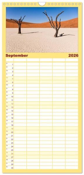 Produktbild: Familienplaner 2026 - Wildes Namibia mit 5 Spalten (Wandkalender, 21 x 45 cm) CALVENDO