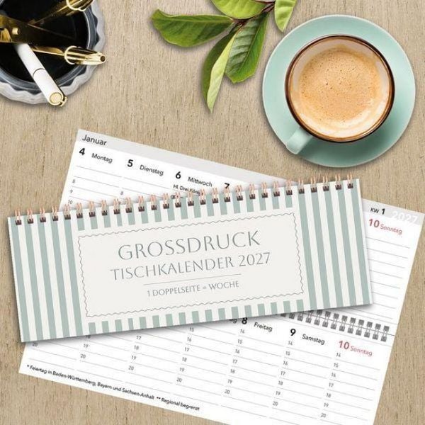 Produktbild: Tischquerkalender Gro&szlig;druck Streifen 2027