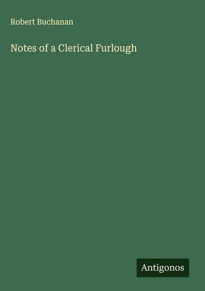 Produktbild: Notes of a Clerical Furlough