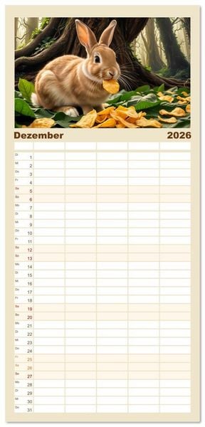 Produktbild: Familienplaner 2026 - Mahlzeit... Wie wir Sie selten sehen! mit 5 Spalten (Wandkalender, 21 x 45 cm) CALVENDO