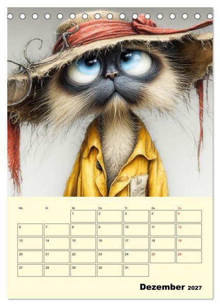 Produktbild: Schr&auml;ge Charaktere. Eigenwillige Katzen-Cartoons (Tischkalender 2027 DIN A5 hoch), CALVENDO Monatskalender