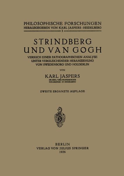 Strindberg und Van Gogh, Taschenbuch von Karl Jaspers, Springer Berlin, 9783642985287