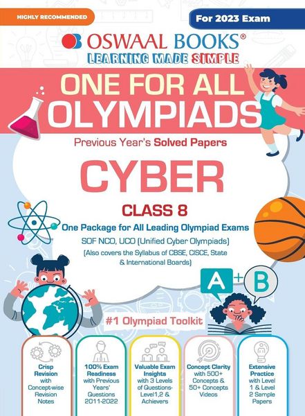 Produktbild: Oswaal One For All Olympiad Previous Years' Solved Papers, Class-8 Cyber Book (For 2023 Exam)