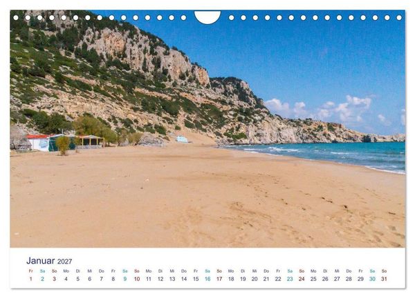 Produktbild: Str&auml;nde der Insel Rhodos (Wandkalender 2027 DIN A4 quer), CALVENDO Monatskalender