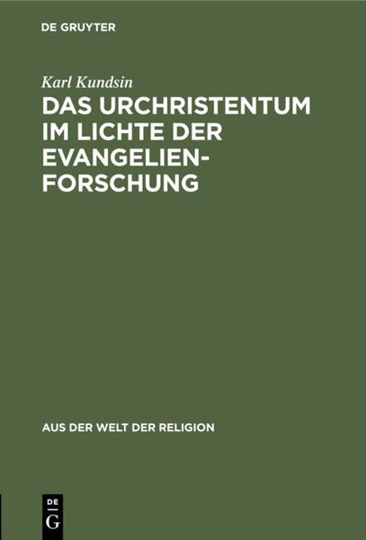 Produktbild: Das Urchristentum im Lichte der Evangelienforschung