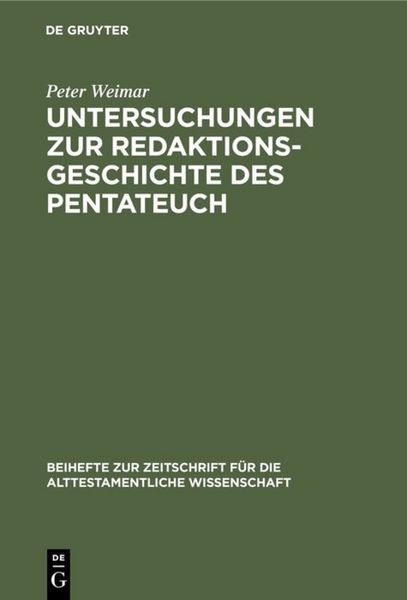 Produktbild: Untersuchungen zur Redaktionsgeschichte des Pentateuch