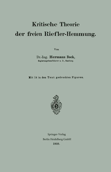 Produktbild: Kritische Theorie der freien Riefler-Hemmung