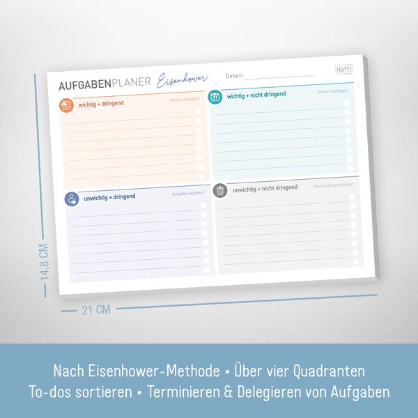 Produktbild: Block A5 quer Aufgabenplaner Management by Eisenhower