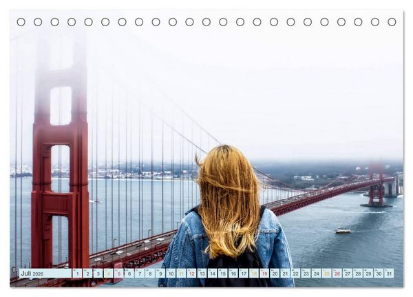 Produktbild: Golden Gate Bridge - Synonym f&uuml;r San Francisco (Tischkalender 2026 DIN A5 quer), CALVENDO Monatskalender