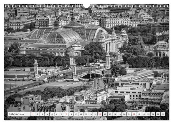 Produktbild: PARIS Monochrome Impressionen (Wandkalender 2026 DIN A3 quer), CALVENDO Monatskalender