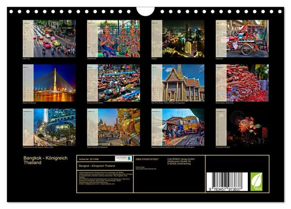 Produktbild: Bangkok - K&ouml;nigreich Thailand (Wandkalender 2026 DIN A4 quer), CALVENDO Monatskalender