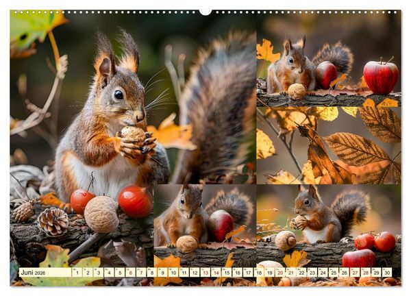 Produktbild: Eichh&ouml;rnchen - tollk&uuml;hne Kletterer (Wandkalender 2026 DIN A2 quer), CALVENDO Monatskalender