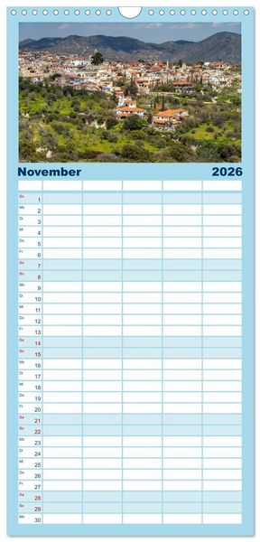 Produktbild: Familienplaner 2026 - Trauminsel Zypern mit 5 Spalten (Wandkalender, 21 x 45 cm) CALVENDO