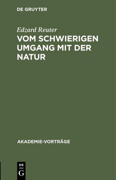 Produktbild: Vom schwierigen Umgang mit der Natur