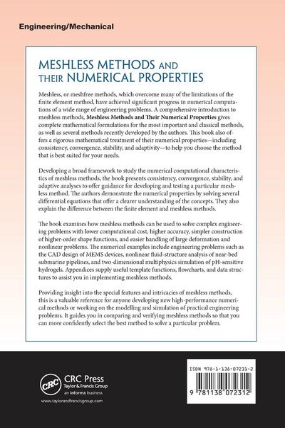 Produktbild: Meshless Methods and Their Numerical Properties