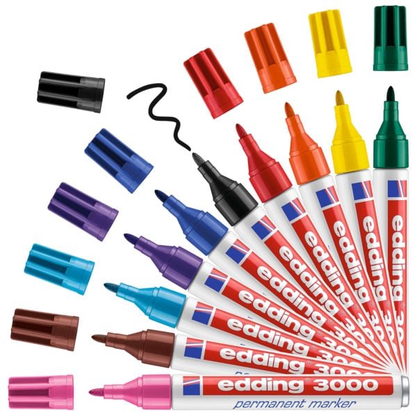 Produktbild: edding 3000 Permanentmarker, 10er Set Rundspitze