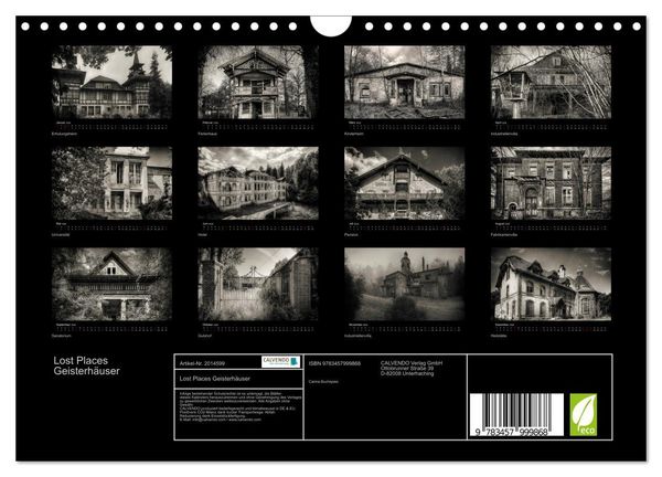 Produktbild: Lost Places Geisterh&auml;user (Wandkalender 2026 DIN A4 quer), CALVENDO Monatskalender