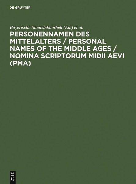 Produktbild: Personennamen des Mittelalters