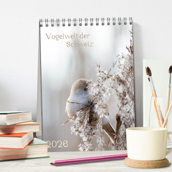 Produktbild: Vogelwelt der Schweiz (Tischkalender 2026 DIN A5 hoch), CALVENDO Monatskalender