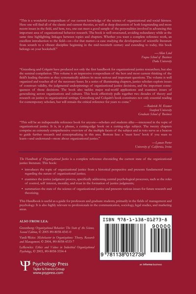Produktbild: Handbook of Organizational Justice